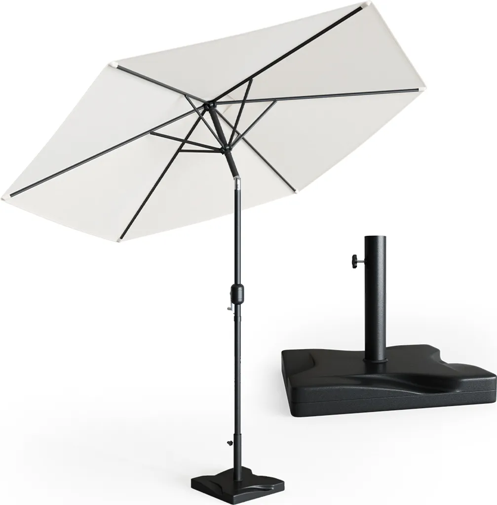 Support parasol noir 42x42cm OK-Living stable avec fixation ajustable