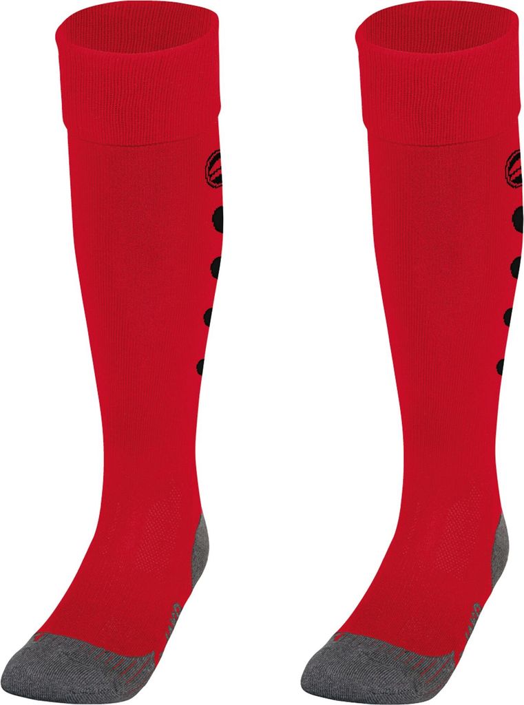 JAKO Unisex Stutzenstrumpf Roma, Farbe:rot/schwarz, Größe:(39-42)