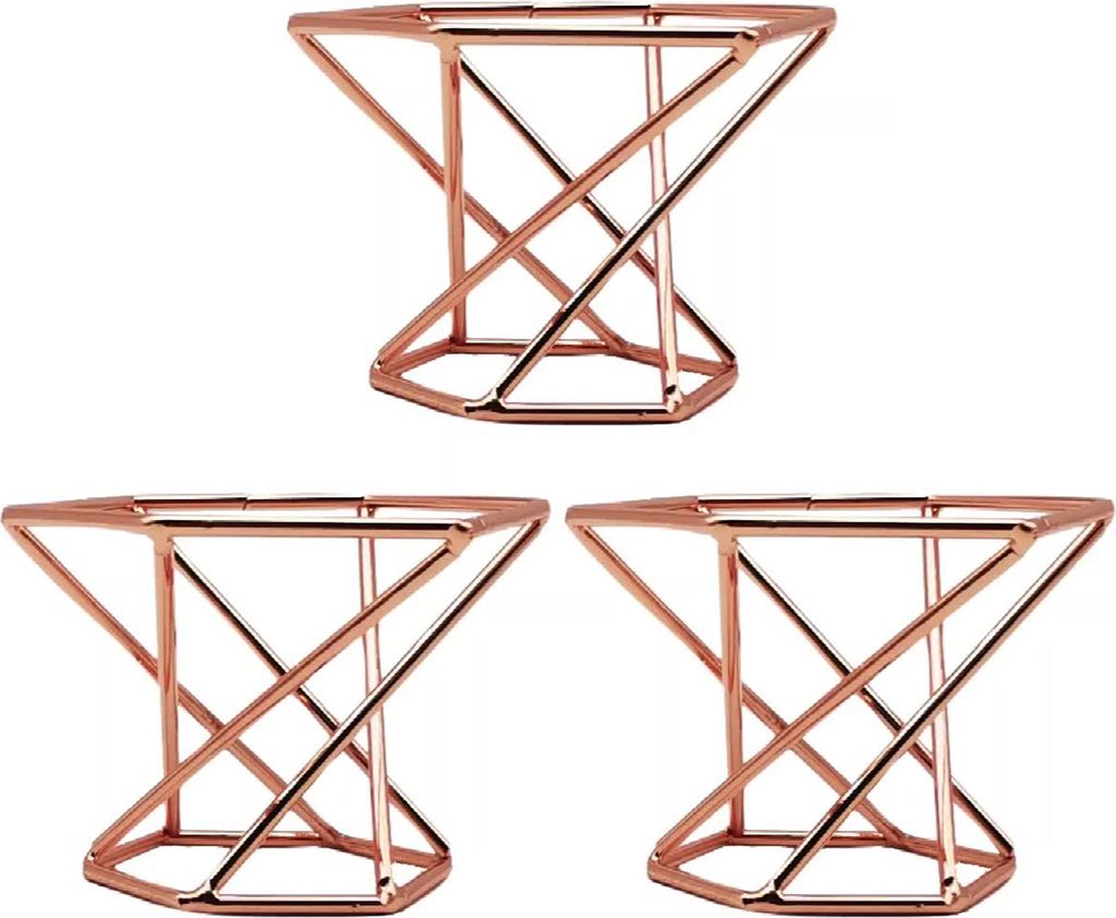 3pcs dekorative geometrische Farn -Pflanzenständer Metall Verwenden Sie weit verbreitete Luftrant -Standhalterstangendekoration-Roségold