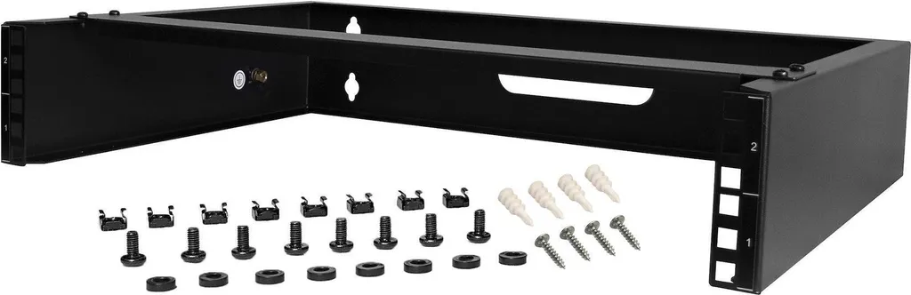 Étagère Murale 2U Rack 14 Pouces de Profondeur avec Acier Renforcé Noir
