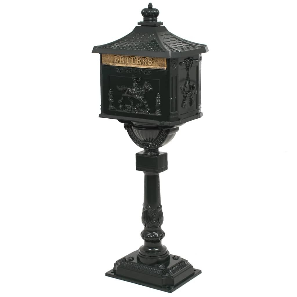 Hochwertige Sockel-Briefkasten Aluminium Vintage Style Rostfrei Grün, Briefkästen DE45003