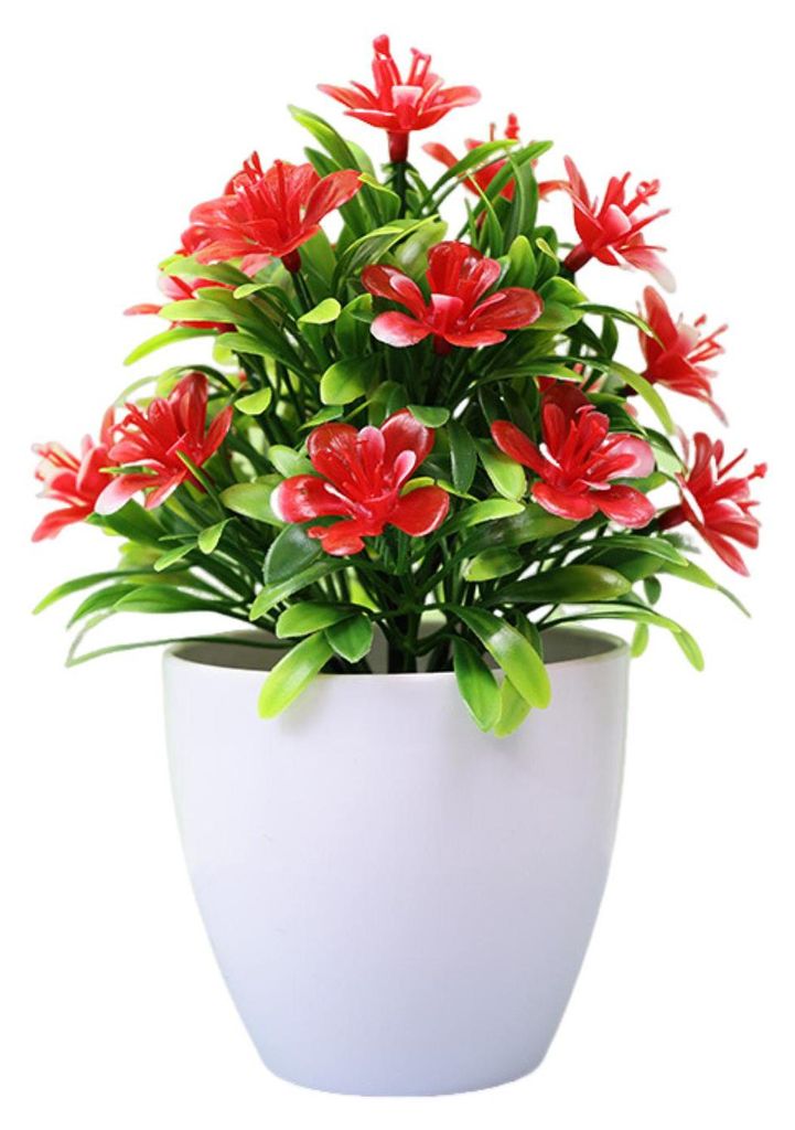 Künstlicher Bonsai mit Blüten, künstliche Topfpflanze, kleiner künstlicher Baum als Dekoration für Hochzeiten, Zuhause, Büro, Schränke und S...
