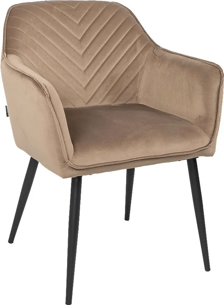 Chaise Sera 1V avec piétement noir et revêtement taupe pour salle à manger