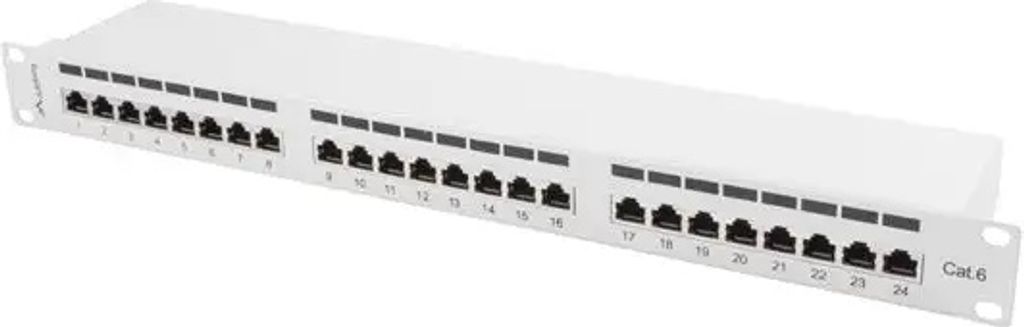 Lanberg Patch Panel 24 Port 1U, Kat. 6, geschirmt, grau