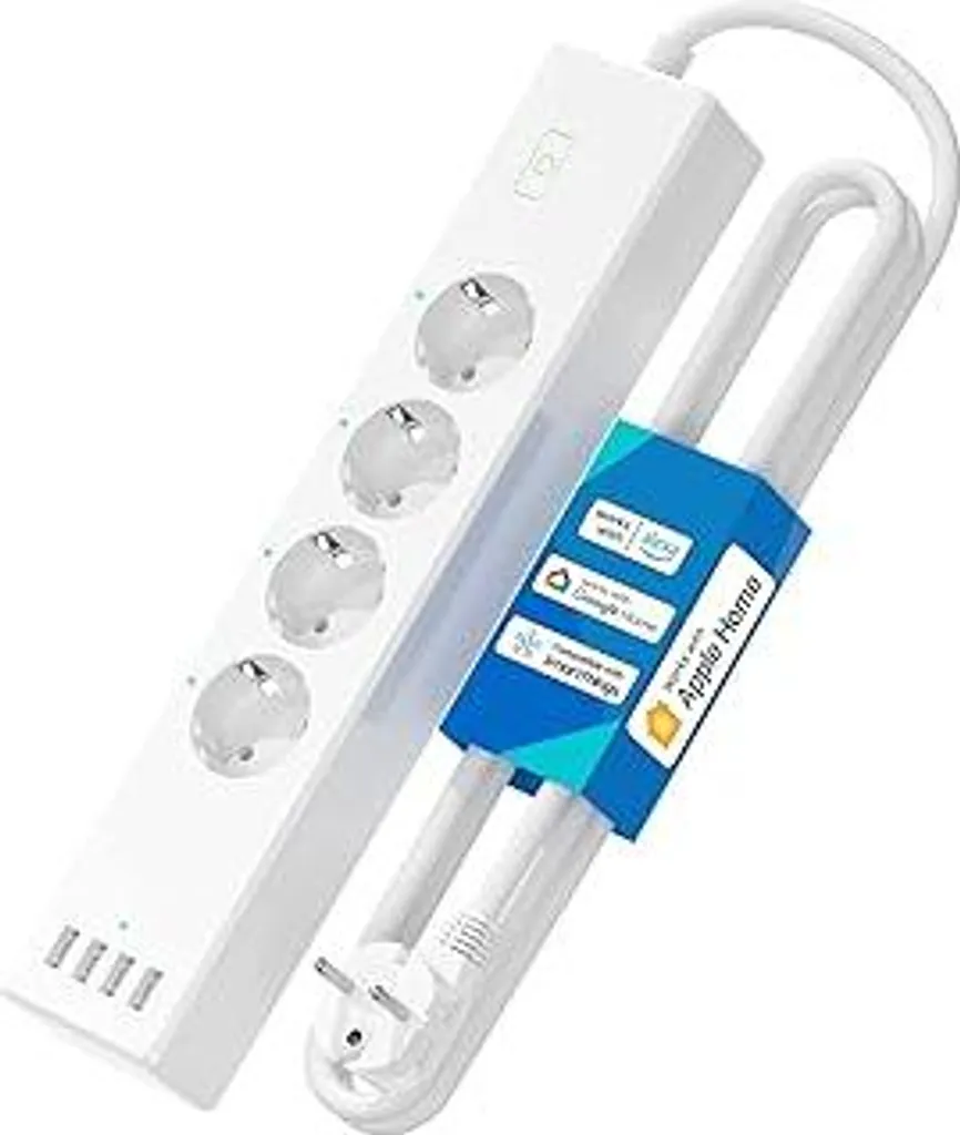 Meross Multipresa Smart HomeKit Wi-Fi: 4 Prese AC e 4 USB per Casa Intelligente