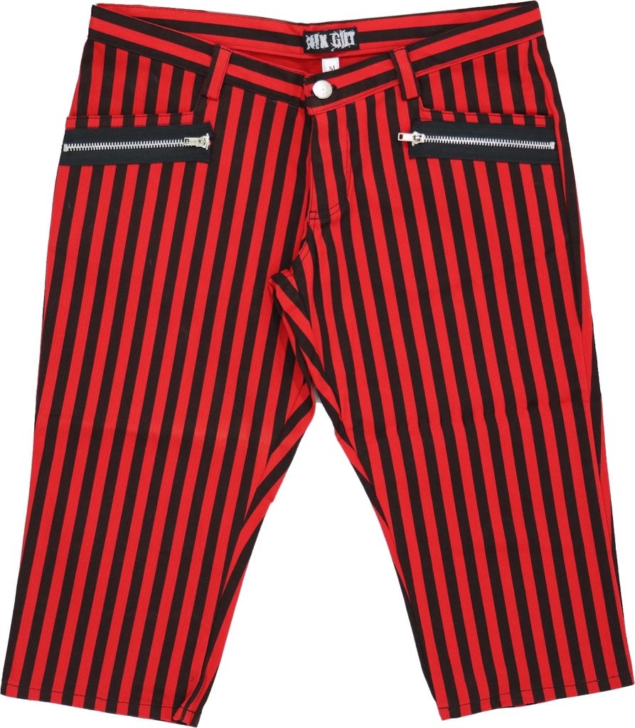 Nix Gut - Stripes, Frauenshort Schwarz/Rot im Slim-Fit-Style Gr. L