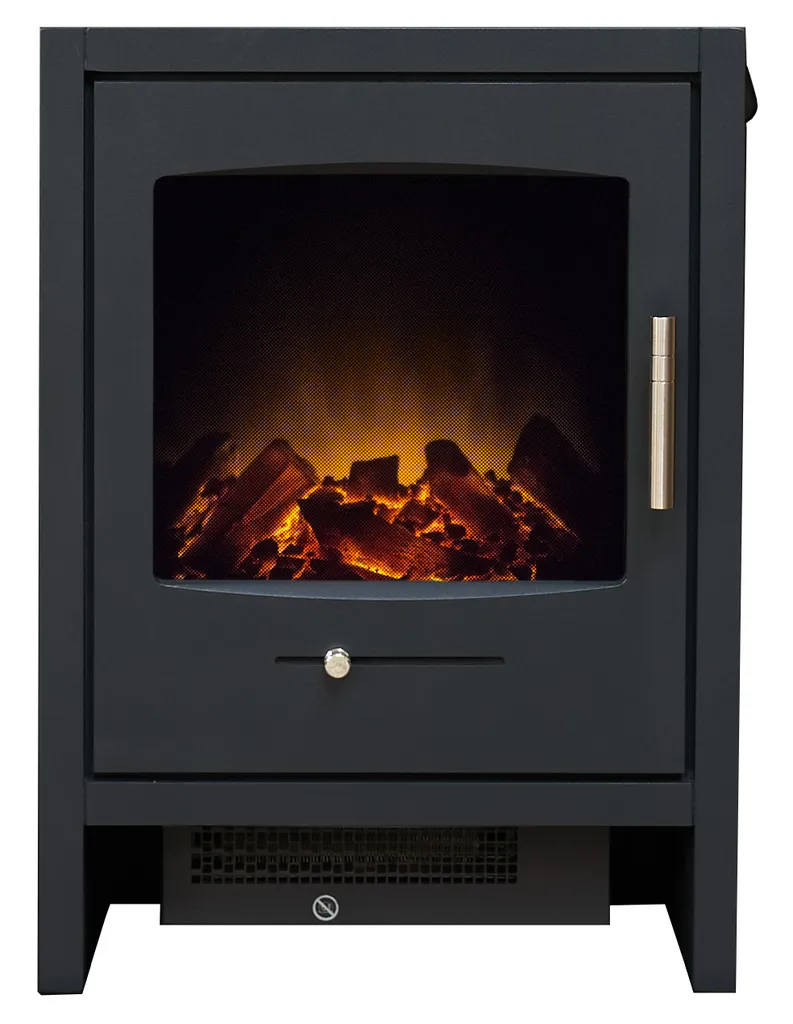 Cheminée Électrique Adam Bergen Anthracite Pose Libre - Effet Flamme LED