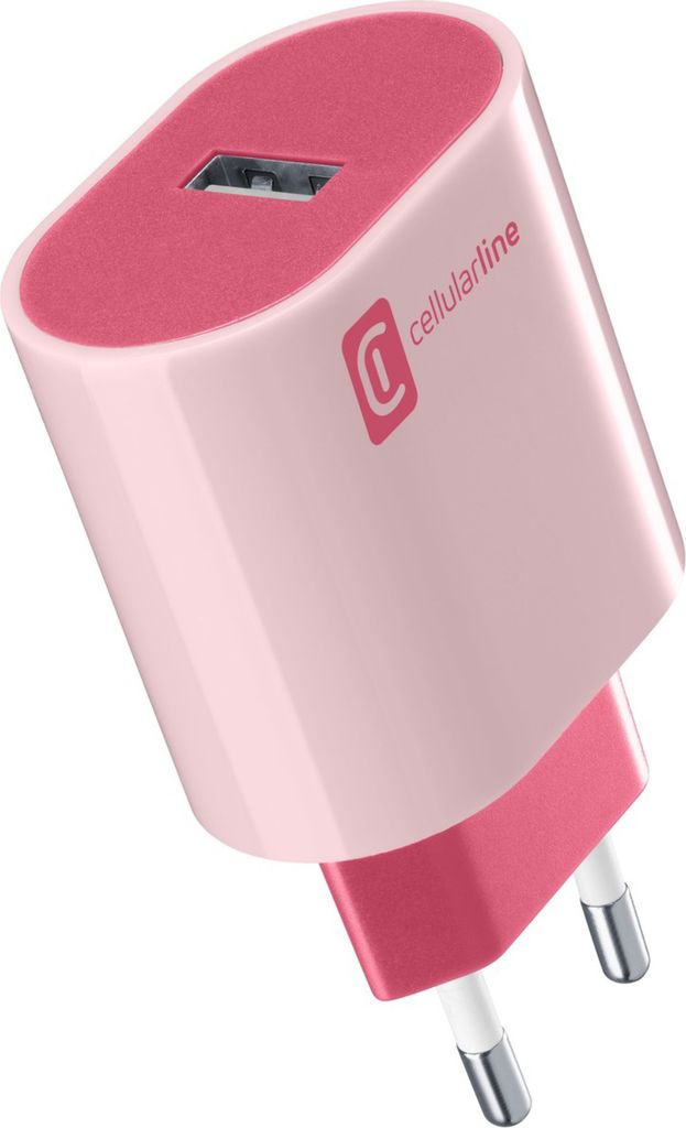 Cellularline Reiselader 12W USB Type-A Style Color rosa ACHUSBSMART12WP