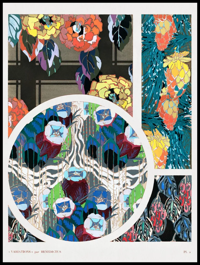 Arredo Art Déco: Poster Fiori Vintage 75x100cm v.2 Bénédictus Salotto