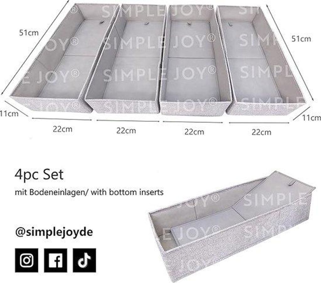 Schuhorganizer mit 4 Fächern für IKEA Pax Kleiderschrank 100 x 58 cm