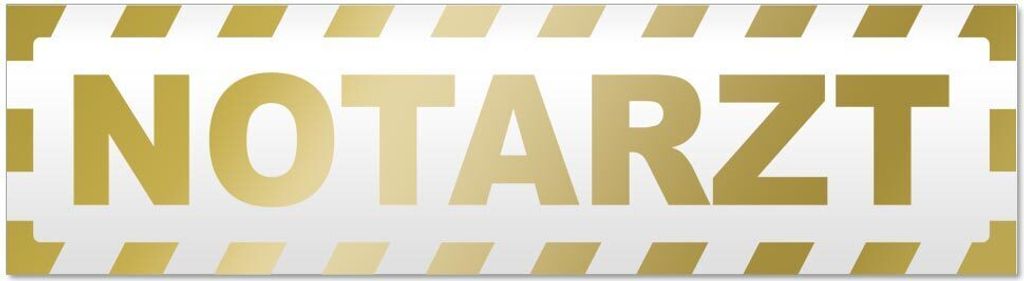 Kiwistar Notarzt gestreift Magnetschild Schild magnetisch - 30cm Gold - Magnetfolie für Auto PKW Kfz