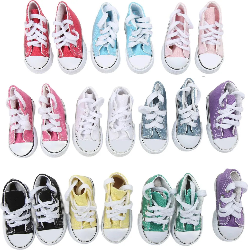 Stock 10 Paia Scarpe Tela 1/3 BJD 7,6cm - Prezzo Shock Sneakers Doll