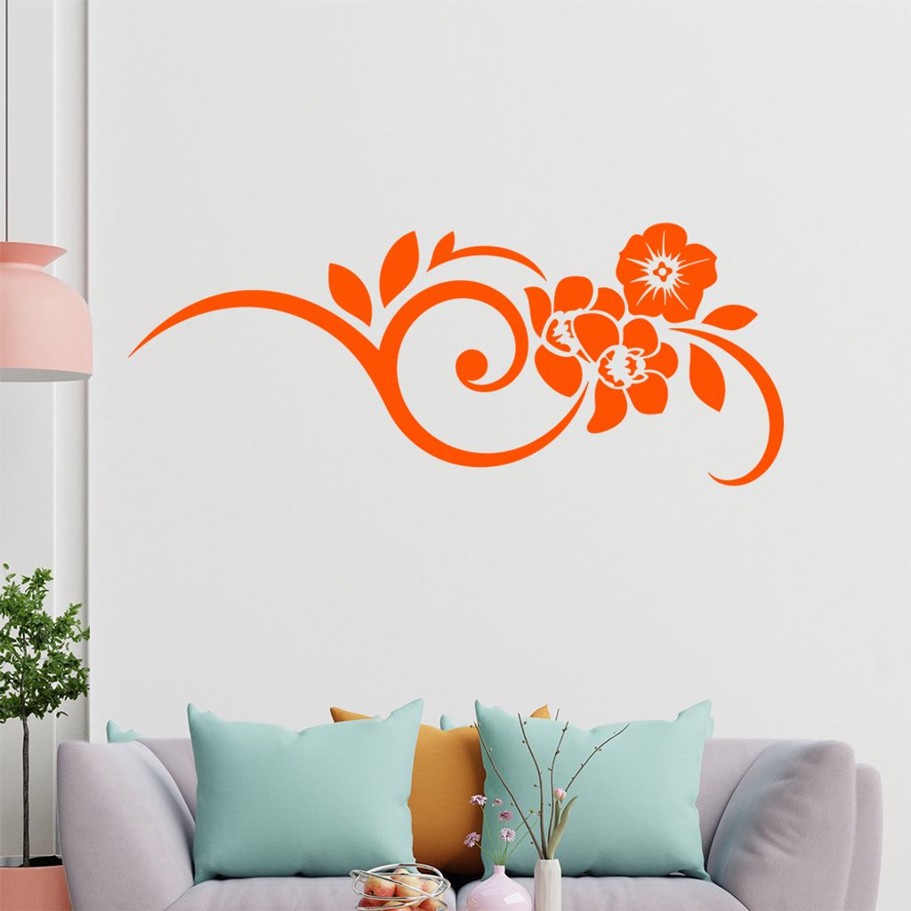 Orchidee - Linien Wandtattoo in 6 Größen - Wandaufkleber Wall Sticker - Dekoration, Küche, Wohnzimmer, Schlafzimmer, Badezimmer