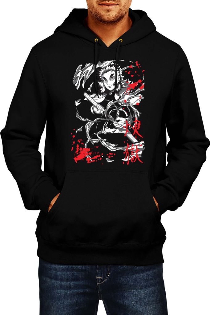 Felpa con cappuccio da uomo Demon Anime Slayer Kyoujuro Immagine del prodotto 