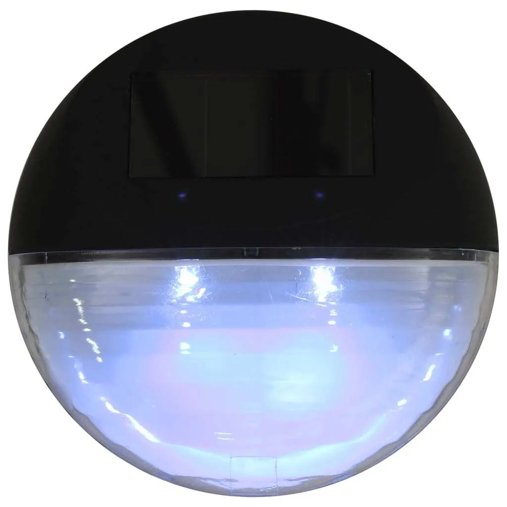 Applique solaire LED ronde pour mur extérieur - Lot de 24 balises noires