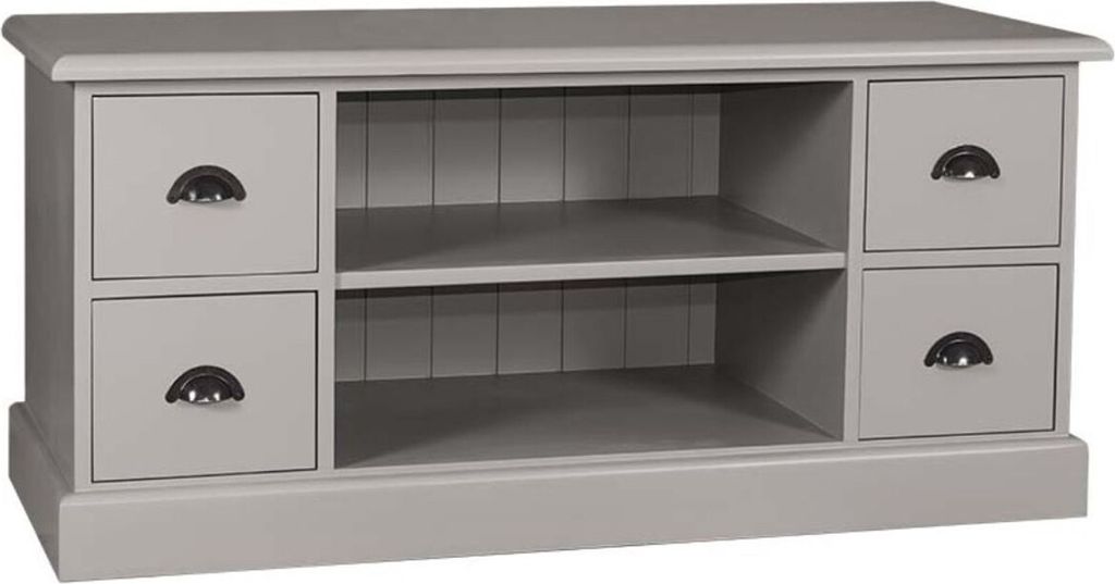 Casa Padrino Landhausstil Sideboard Grau 129 x 50 x H. 60 cm - Landhausstil Fernsehschrank