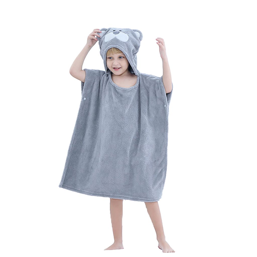 Badetuch hautfreundlicher Cartoon Form Koralle Fleece Kids Kapuzenbadhandtuchversorgung für Zuhause-12