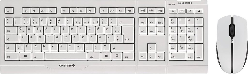 CHERRY Tastatur- und Mausset B.UNLIMITED 3.0, silber/weiß Produktbild 