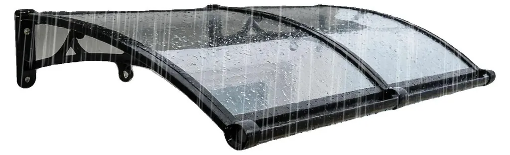 Auvent extérieur anti-corrosion noir - Fini la pluie devant la porte