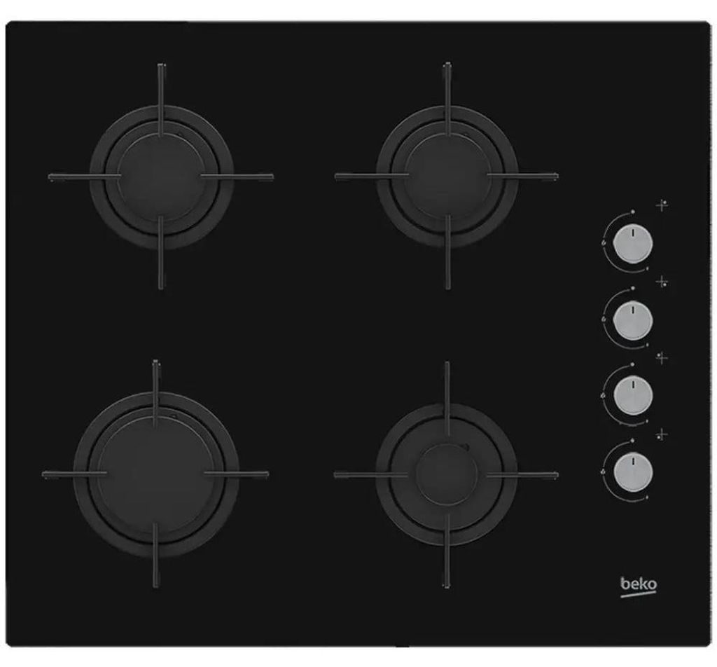 Piano cottura a gas da 60 cm con 4 fuochi, nero Beko Immagine del prodotto 