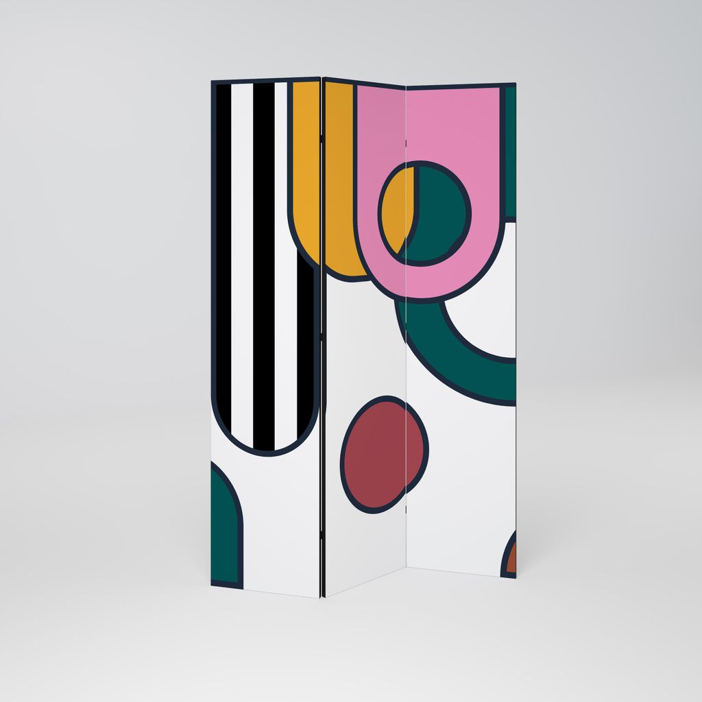 SpaceRebels Paravent Raumteiler - 3-teilig Raumtrenner, Druck 1-Seite - Raumtrenner - Trennwand Wohnung - Room Divider - Spanische Wand Deko Modern...