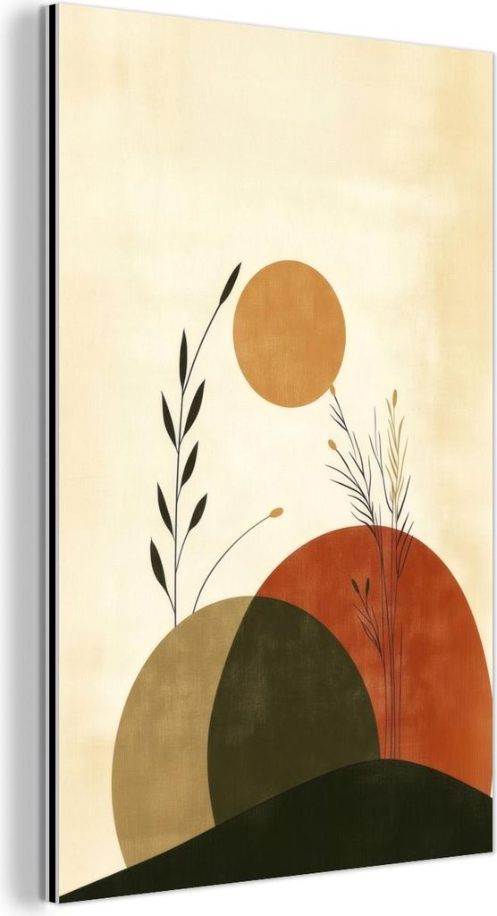 MuchoWow Wanddekoration Metall Metallbild Wandkunst 80x120 cm Pflanzen - Abstrakt - Formen MuchoWow Aluminium Gemälde - Bilder