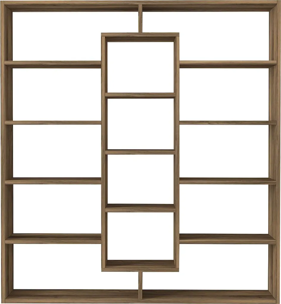 Bibliothèque Skye Decor Ample en noyer mélaminé 125x135 cm