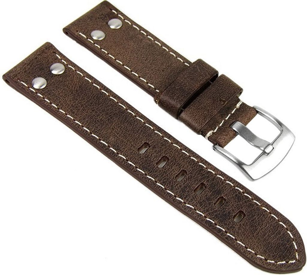 Minott Ersatzband Uhrenarmband Vintage Look Leder Band 22mm