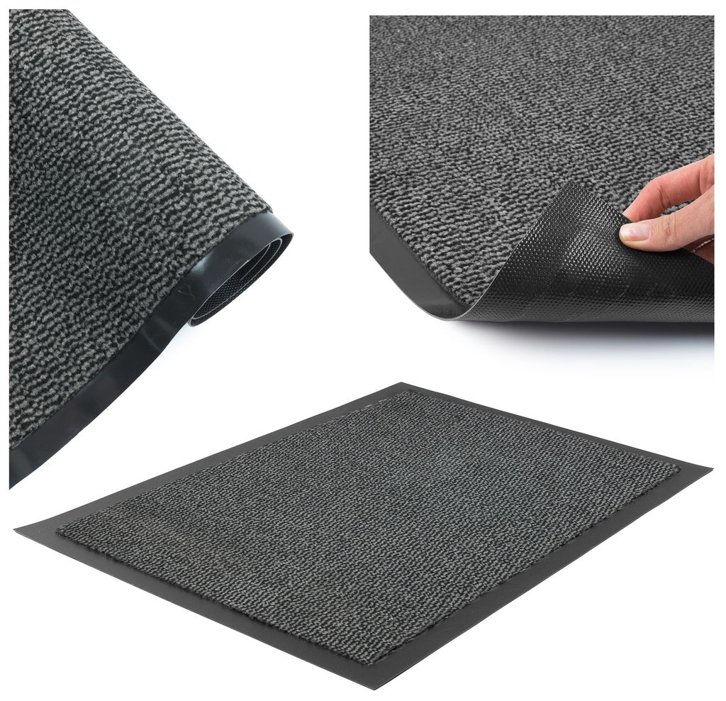 Fußmatte - Für Innen und Außen - 60x90 cm - Grau - Rutschfest - Für Zuhause, Büro, Laden, Hotel - Einfach zu Reinigen - BRUNO