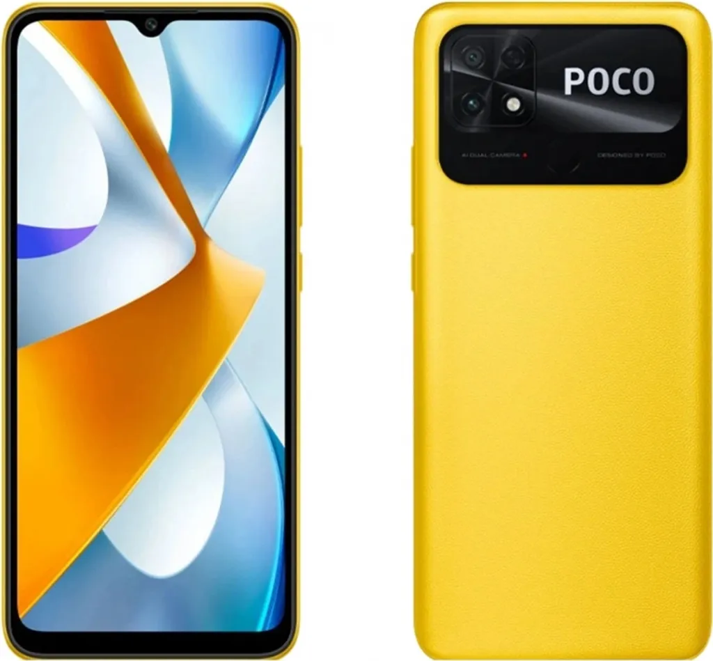 Téléphone Mobile POCO C40 Android Écran Géant 6,71" Jaune 32Go Version EU