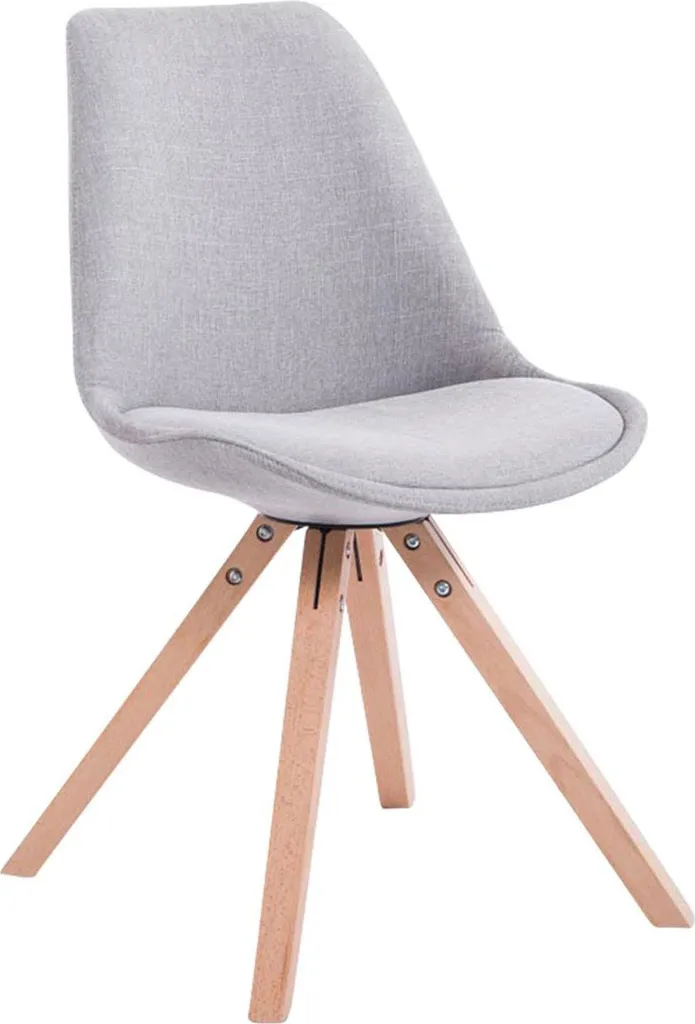 Sedia Ospiti Sicura in Legno e Tessuto Grigio | Comfort per Tutti