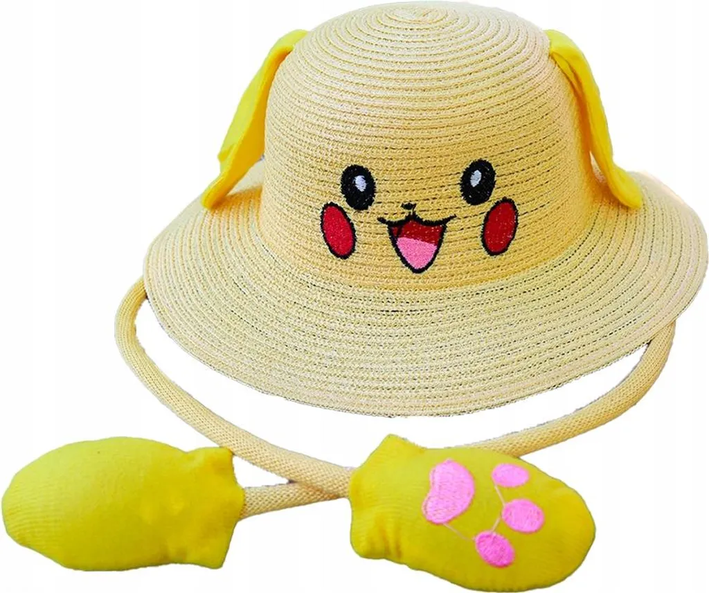 Cappello Pikachu Bambina con Orecchie Mobili - Giallo Estivo Vacanze