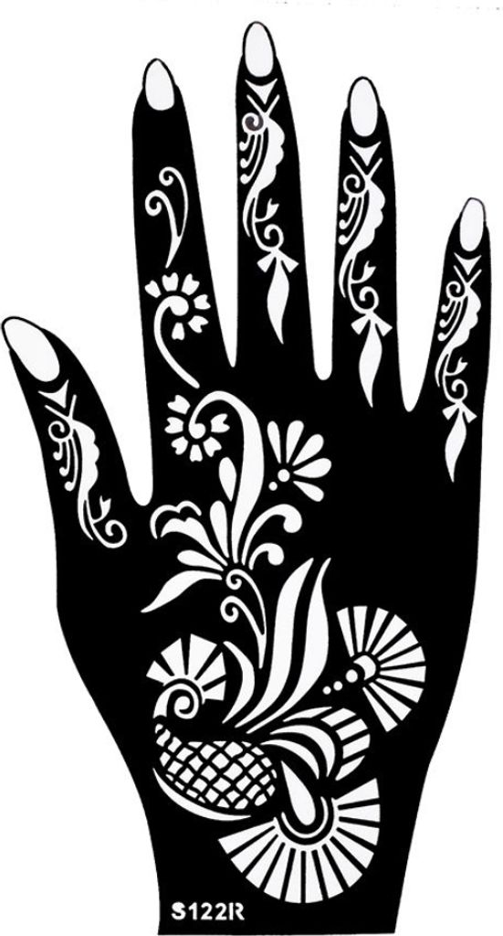 Henna Tattoo Schablone für die Rechte Hand Produktbild 