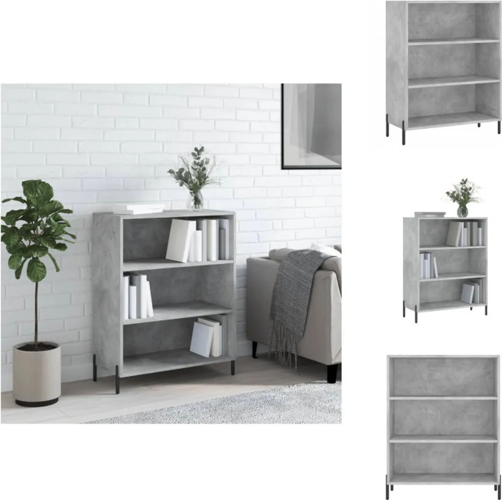 Mobile vidaXL 69,5x90 cm Grigio Cemento | Scaffale Robusto Legno