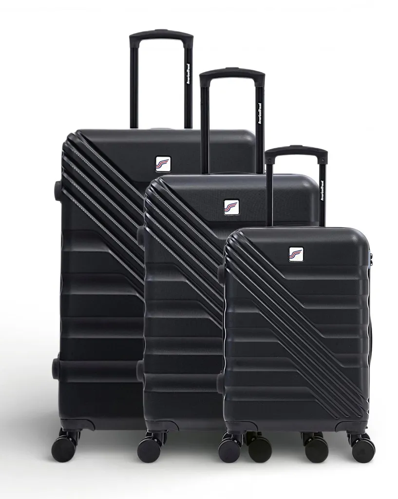 Set de 3 Valises Rigides REDWOOD - Bagages Trolley ABS avec Serrure TSA