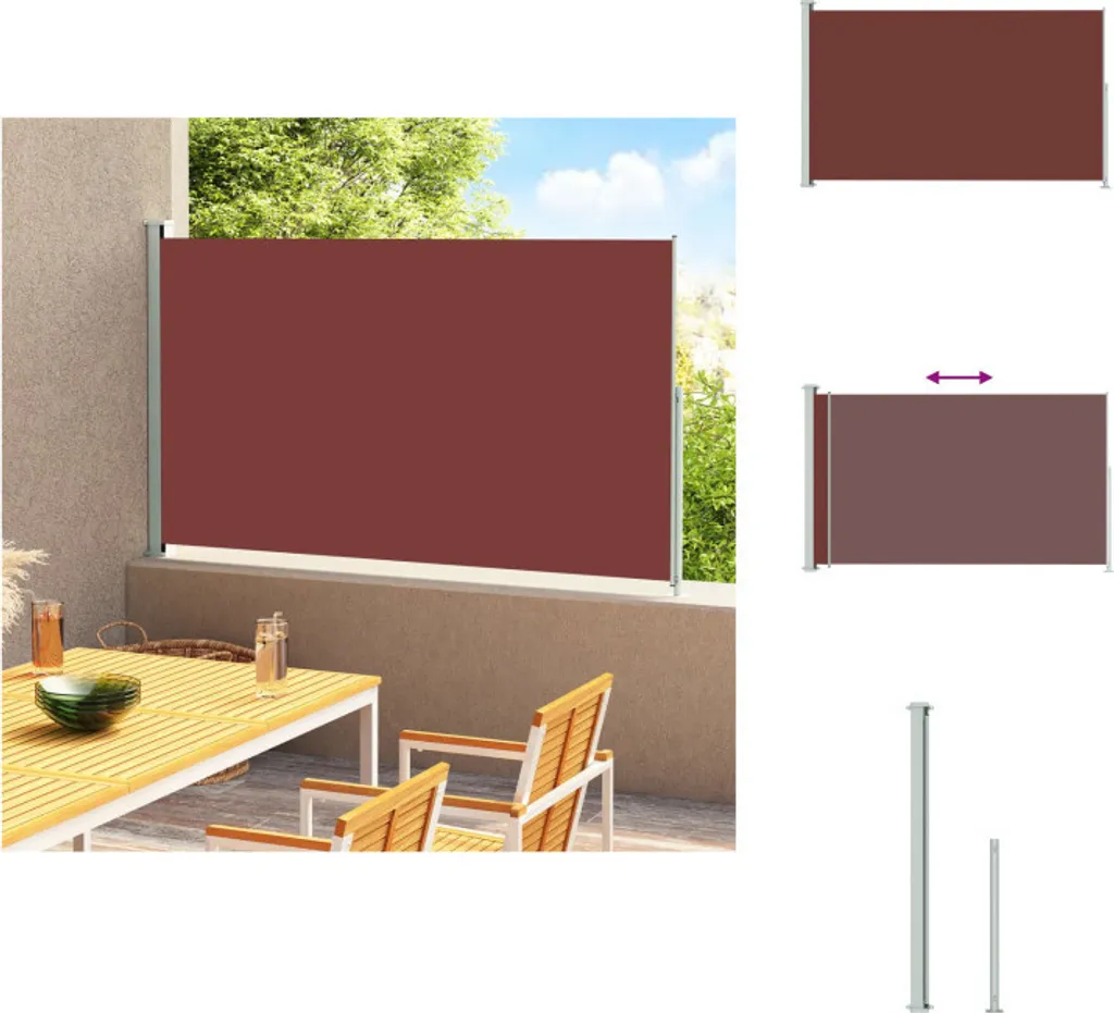 vidaXL Tenda laterale estensibile 180x300 cm Marrone - Ombrelloni e tende da sole