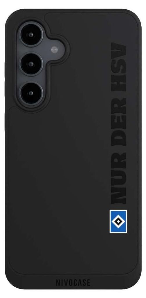 NIVOCASE Handyhülle für Samsung Galaxy S24 FE 5G Hülle NIVOpure Case Schwarz HSV Hamburger SV transparent