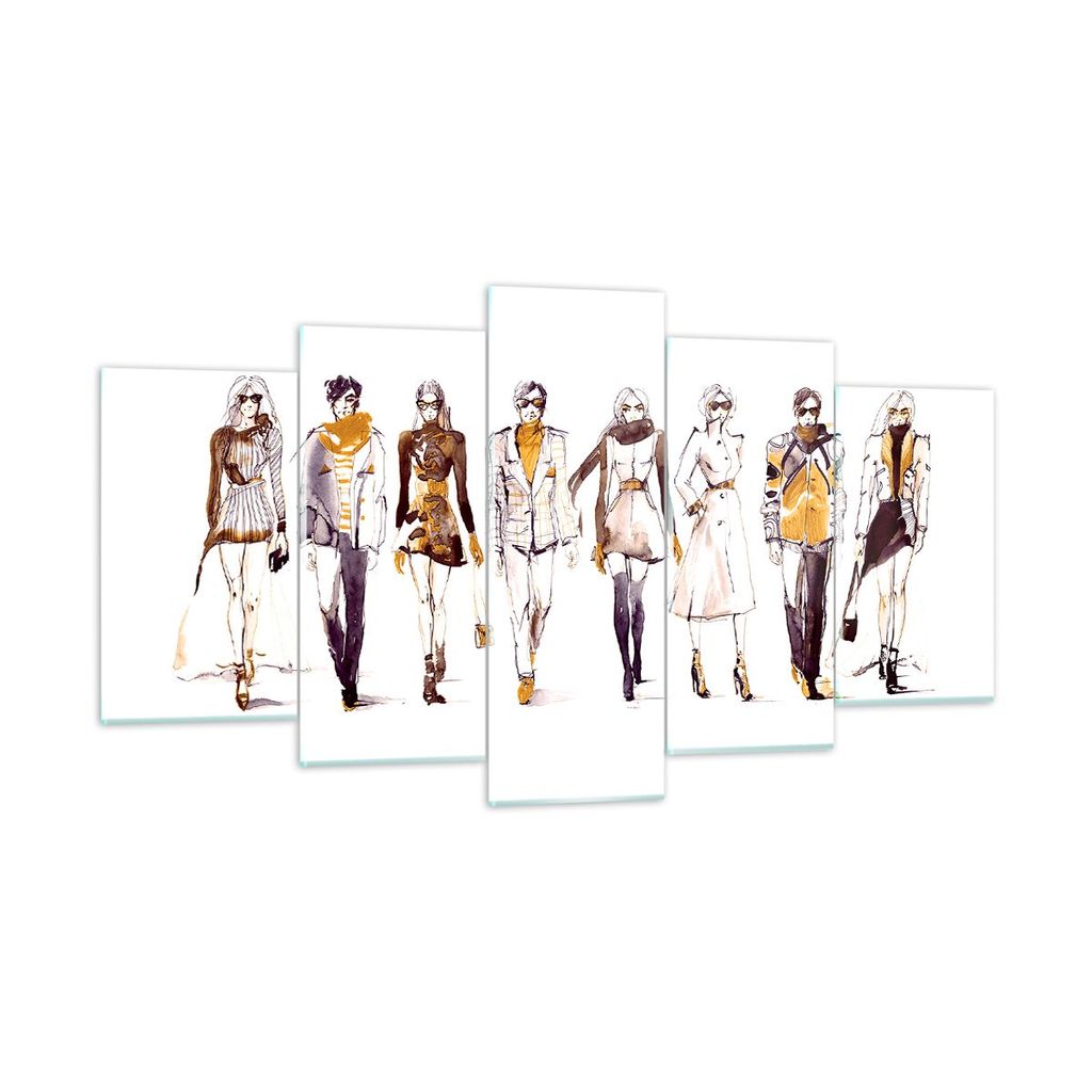 Bilder auf glas - eleganc e Farbe weiblich Mannequins - 160x85cm - Glasbilder - Wandbilder - Kunstdruck - Wanddekoration aus Glas - Glas Bilder - W...