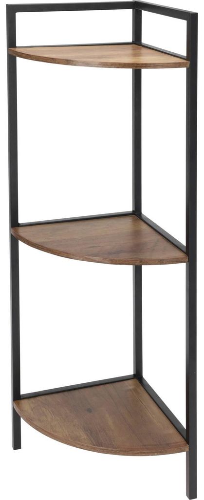 Schwarzes Eckregal aus Metall 23,5 x 23,5 x 76 cm Produktbild 