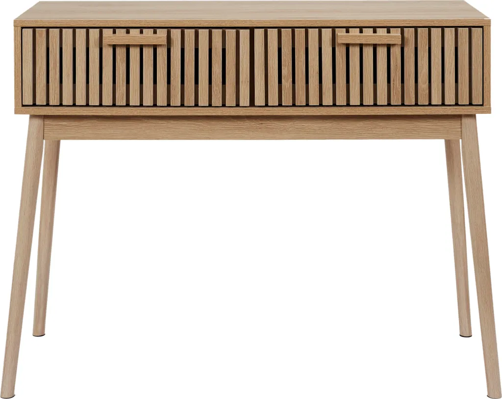 Console Klaus 2 tiroirs en bois noir pour entrée chic