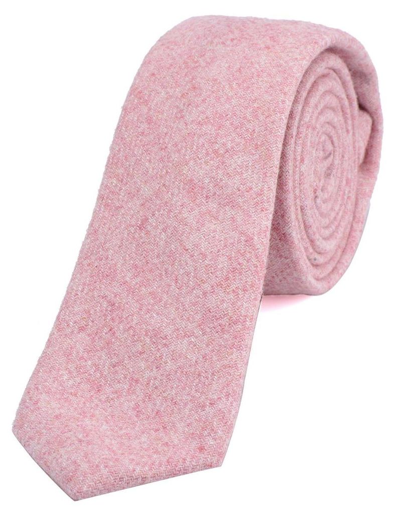 DonDon Herren Krawatte 6 cm Baumwolle pastell-rosa