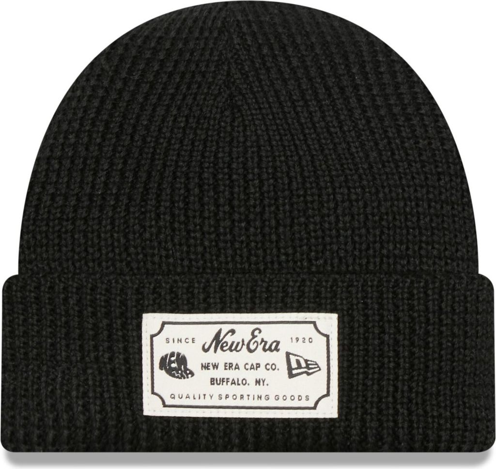 New Era Strick Wintermütze Short Cuff Beanie - PATCH schwarz