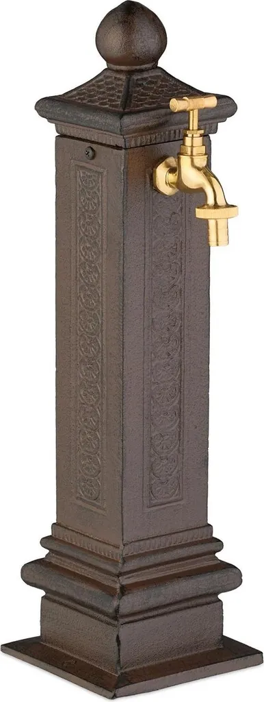 Fontaine de jardin décorative en métal vieux bronze de 47 cm de haut