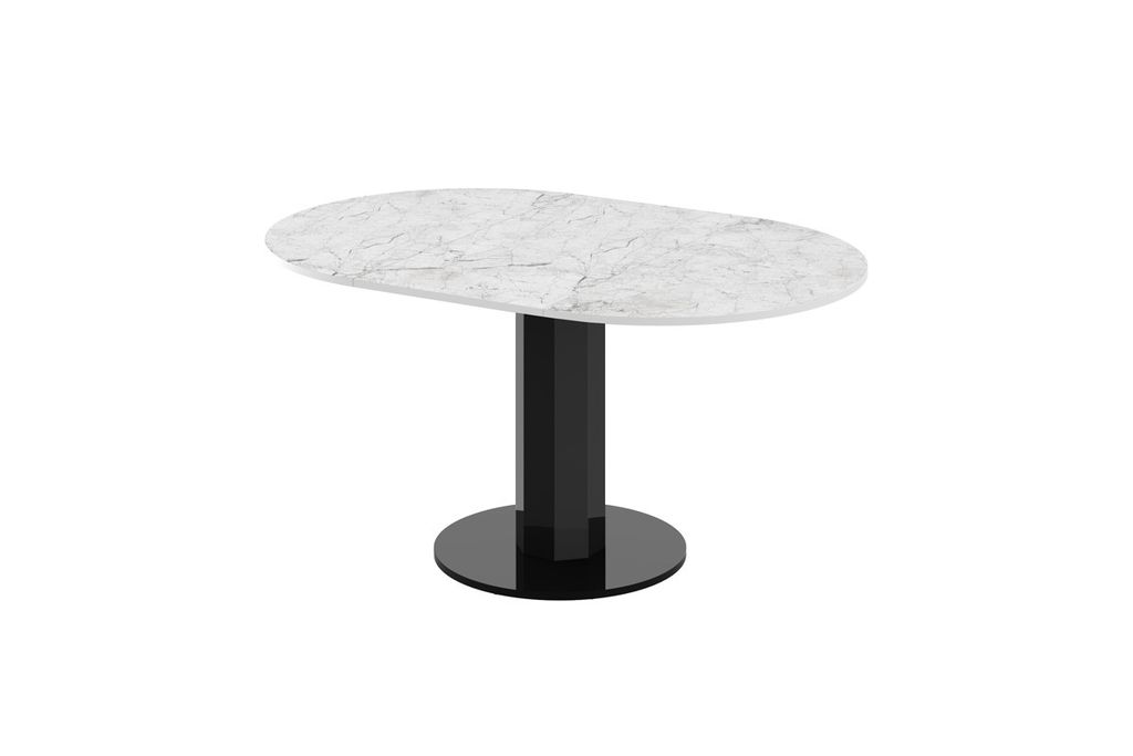 Design Esstisch Tisch HES-111 rund oval Hochglanz ausziehbar 100-148cm