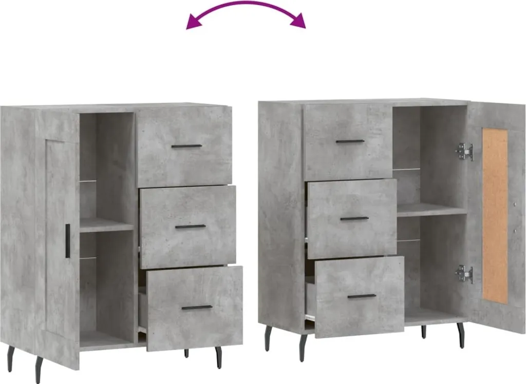 Credenza Salvaspazio Grigio Cemento | Mobile Bagno e Living 90cm - 9