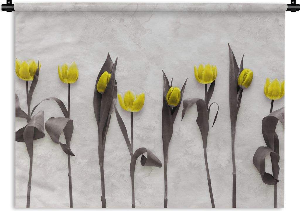 MuchoWow Wandteppich Wandbehang Blumen - Tulpen - Marmor 60x45 cm Tapisserie Dekoration Wandtuch - Das Schlafzimmer