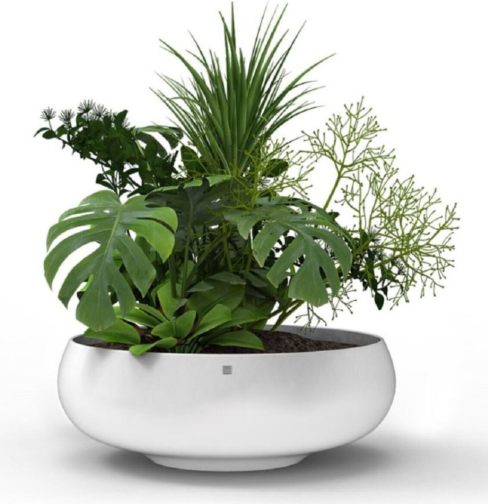 Casa Padrino Luxus Blumentopf Matt Weiß Ø 94 x H. 31 cm