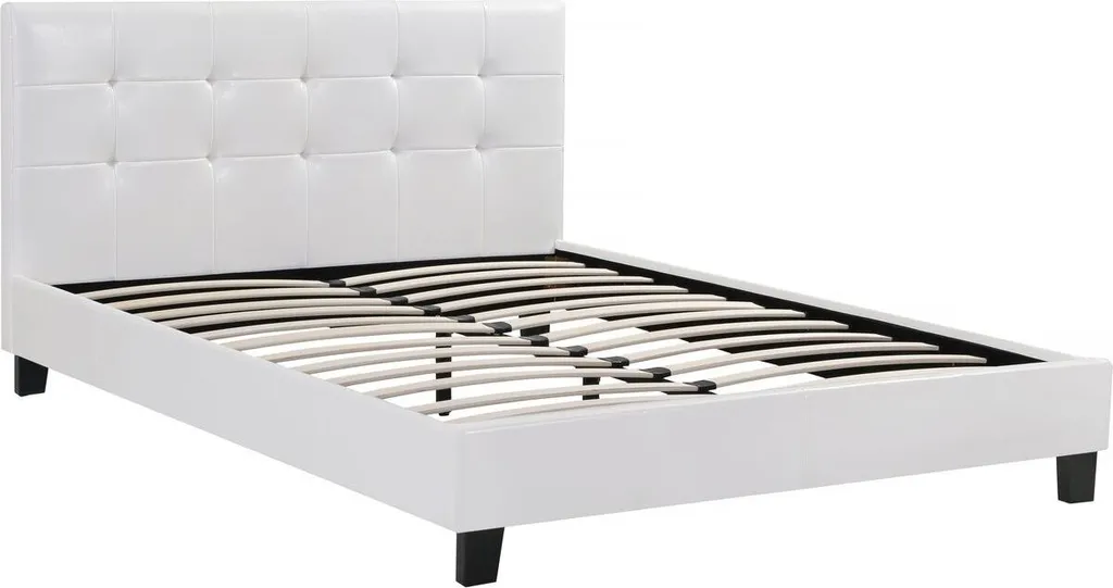 Cadre de lit 160x200 en PVC Julia blanc - Structure double couchage