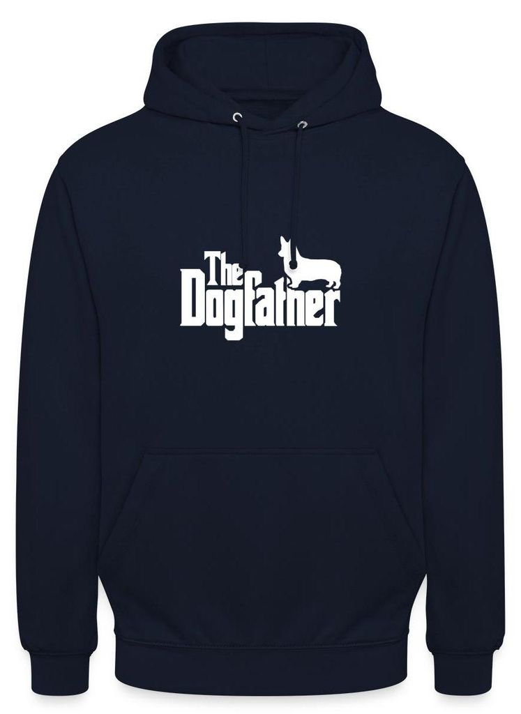 Spreadshirt The Dogfather | Corgi Uni Hoodie, 4XL, Navy