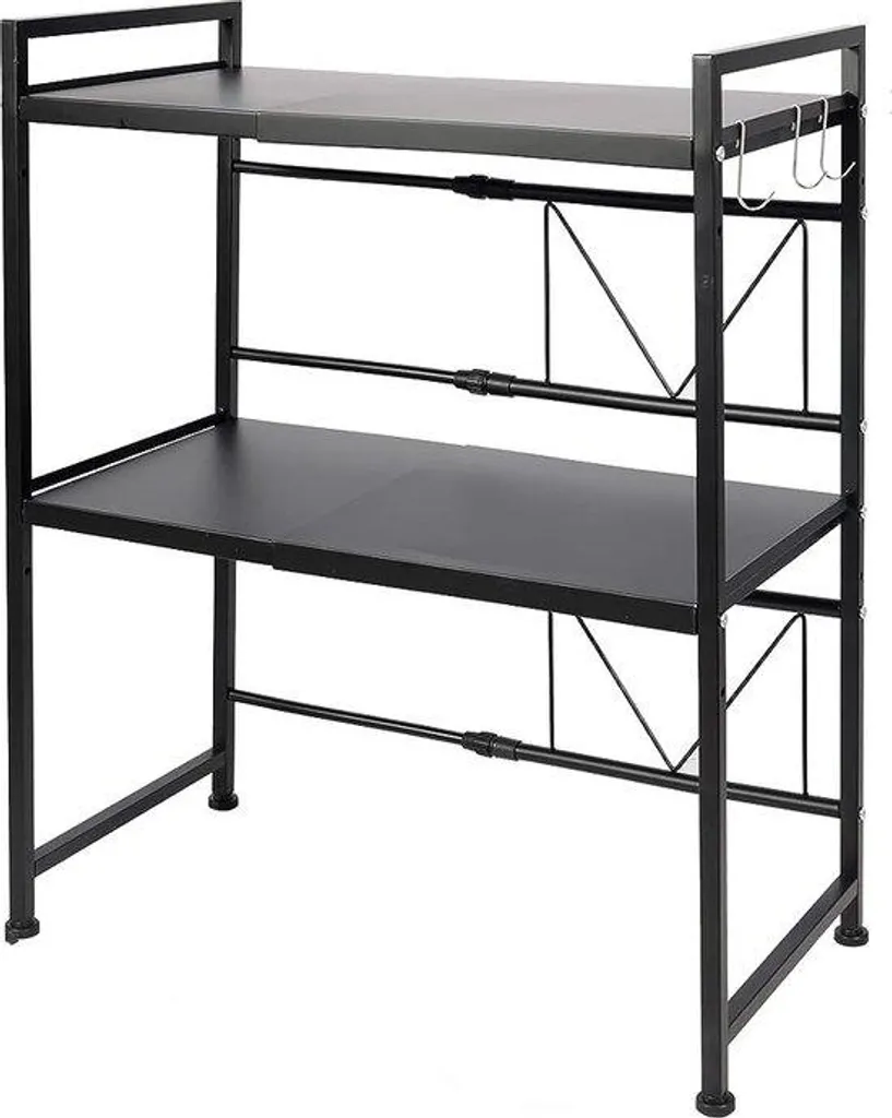 Organisateur de Cuisine pour Plan de Travail - Étagère Micro-ondes Noire